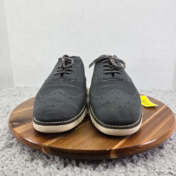 Cole Haan Mens 9.5M ZeroGrand Stitchlite Gray Knit Casual Oxford Dress Shoes